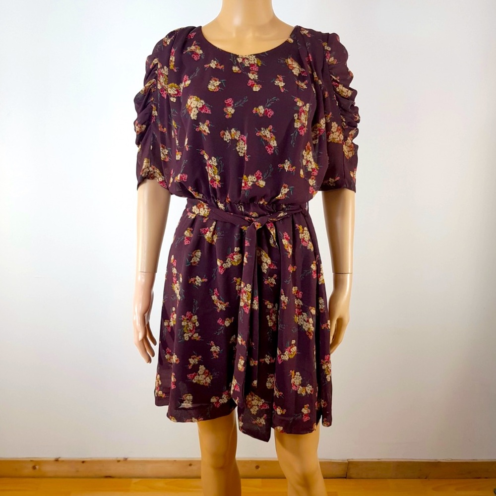 Gerard Darel | Floral dress, wine color | Size 40